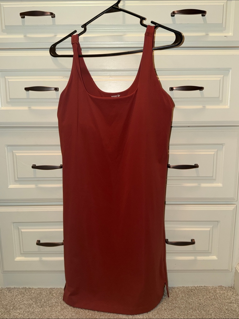 Old Navy Sleeveless Scoop Mini Athletic Dress in Burnt Orange